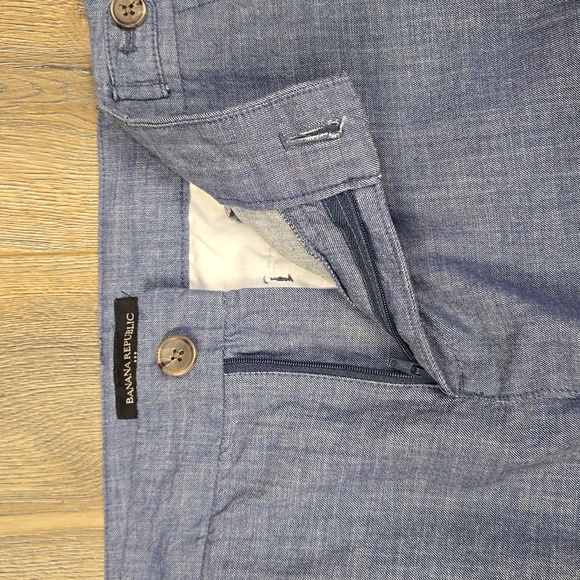 Banana Republic Factory blue cotton relaxed fit trousers pants, size 8 - Picture 4 of 8